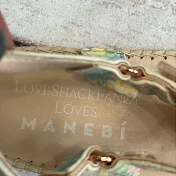 LoveShackFancy x Manebi Espadrille Hiking Sandals Pastel Floral Size 40 / US 10 - Picture 5 of 6